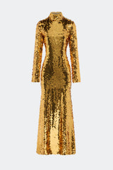 Sculpty Sequin Dress - STAR GOLD