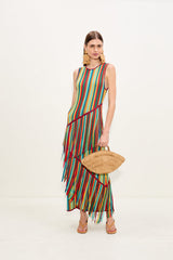 Spiral Knit Dress - Vibrant Multi Stripe