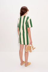 Sahara Short Sleeve Mini Dress - Gummy Green/Ecru