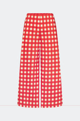 Toni Poplin Pant - Tomato/White Gingham