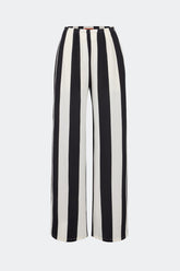 Nella Wide Leg Pant - Black/White Stripe