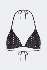 Bwai Bikini Top - Black/Tan Polka Dot