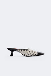 Woven Gala Mule - Black/White