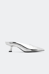 Chrome Pointed Gala Mule - SILVER