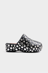 Studded Bubble Clog - BLACK/SILVER