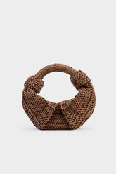 SIMONMILLER Raffia Lopsy Bag - CHOCOLATE