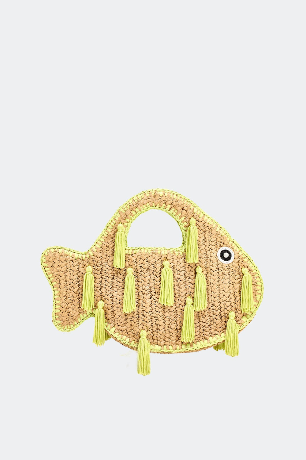Tassel Fish Bag - Natural/Lime