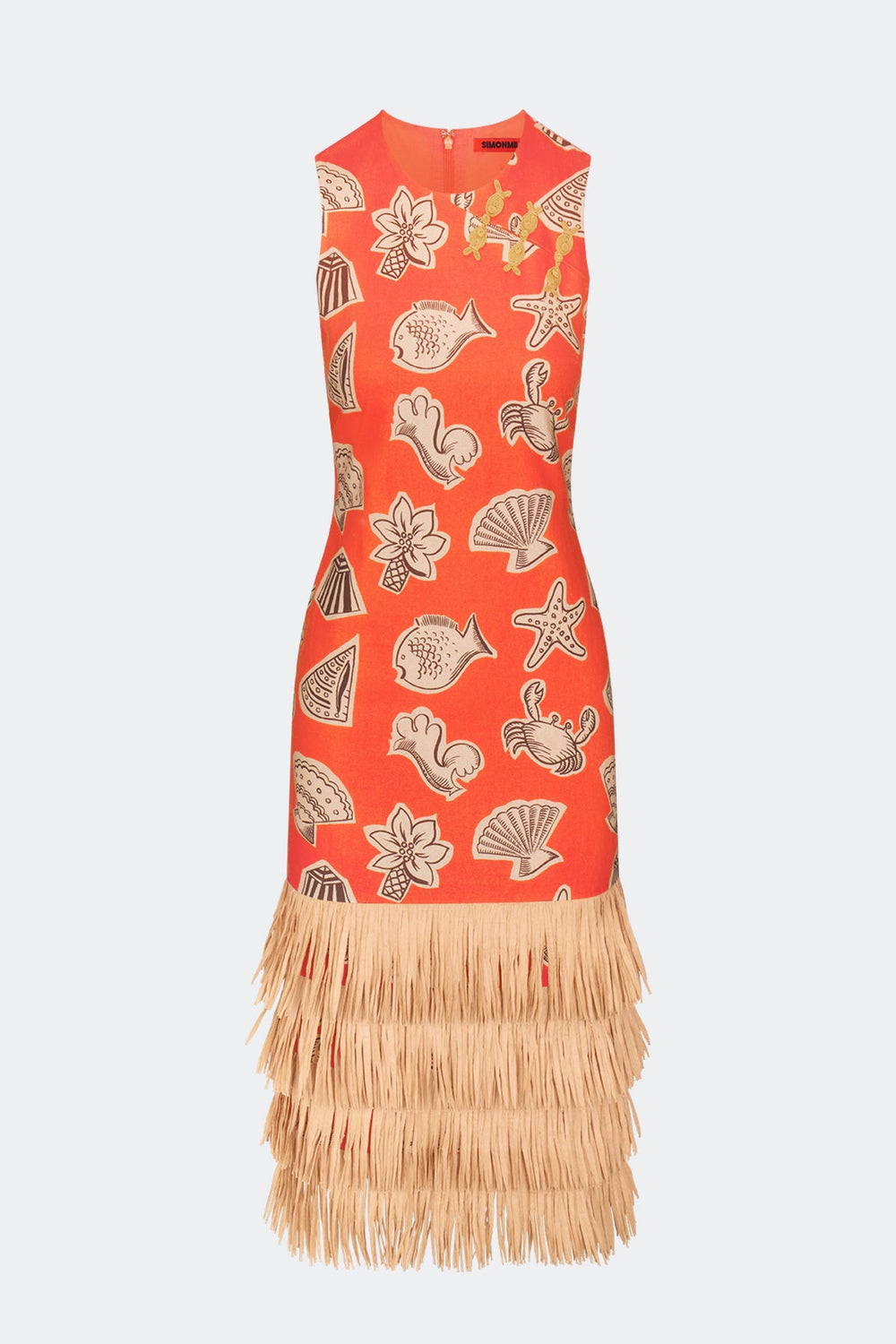 Jooni Linen Dress - Playful Sea Print