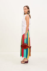 Alita Knit Skirt - Vibrant Multi Stripe