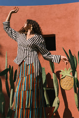 Za Za Knit Skirt - Vibrant Multi Stripe