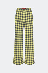 Pia Poplin Pant - Peridot/Ebony Gingham