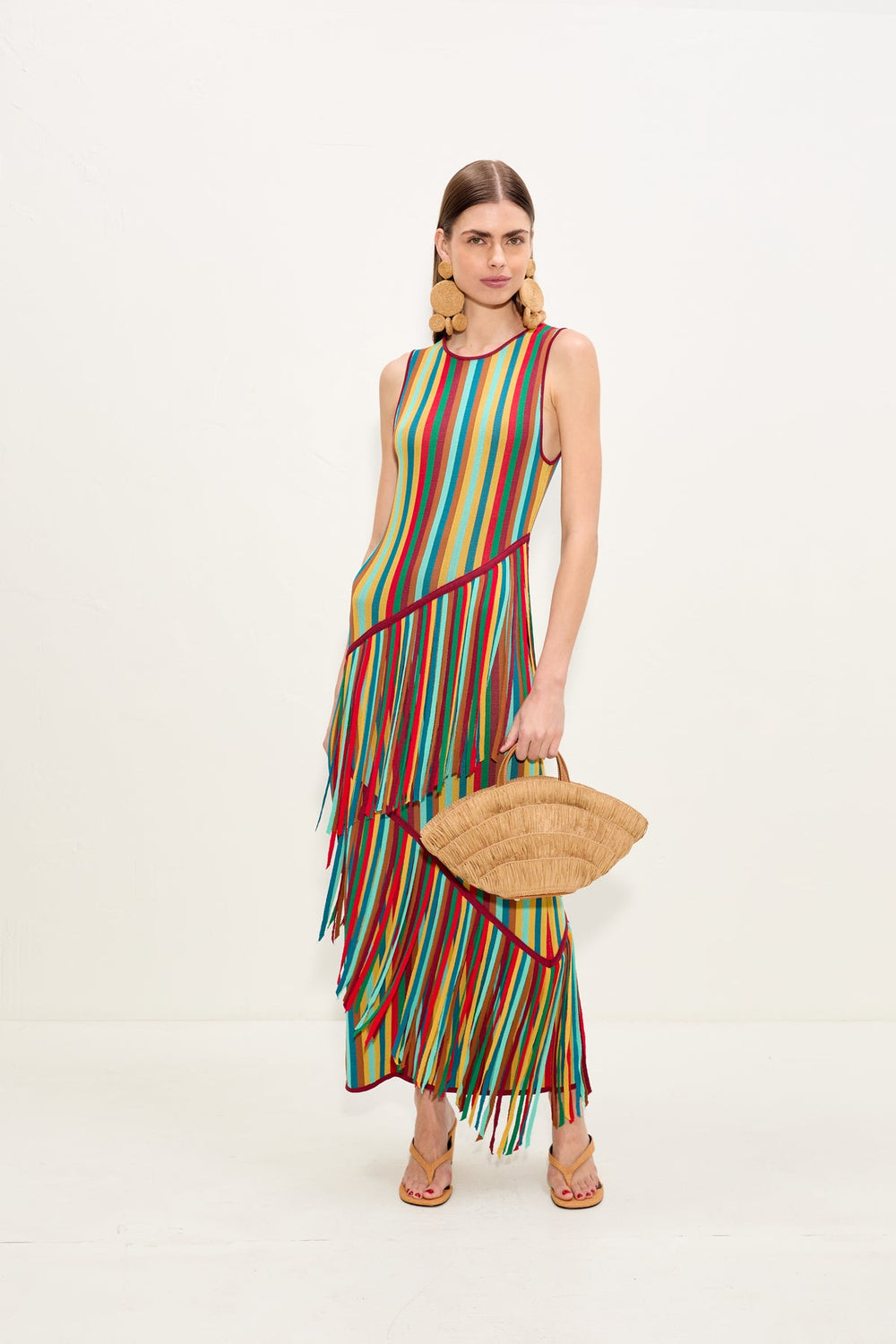 Spiral Knit Dress - Vibrant Multi Stripe