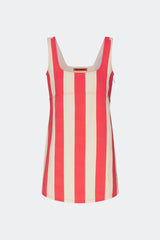 Sahara Striped Denim Dress - Venetian Red Stripe