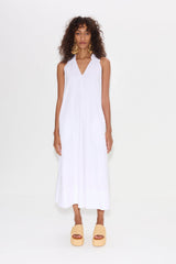 Nava Poplin Midi Dress - MACADAMIA