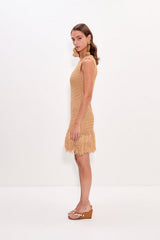 Mira Crochet Mini Dress - Natural