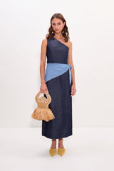 Belem Chambray Midi Dress - Indigo Combo