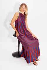 Mona Crepe Dress - Navy/Henna