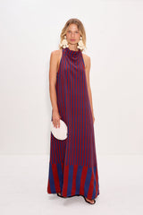 Mona Crepe Dress - Navy/Henna