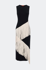Spiral Knit Dress - Black/Macadamia