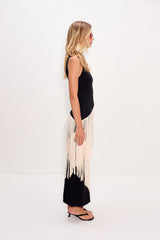 Spiral Knit Dress - Black/Macadamia