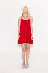 Cleo Crepe Mini Dress - LUCKY RED