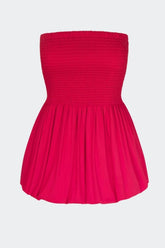 Belle Smocked Dress - LUCKY RED
