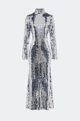 Sculpty Sequin Dress - SATELLITE SILVER