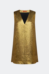Fountain Metallic Mini Dress - STAR GOLD