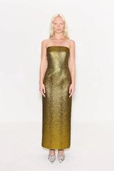Verdelle Metallic Midi Dress - STAR GOLD