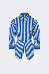 Loch Striped Poplin Button Up - BLUE STRIPE