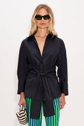 Inna Poplin Top - BLACK