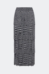 Za Za Knit Fringe Skirt - Black/White Space Dye