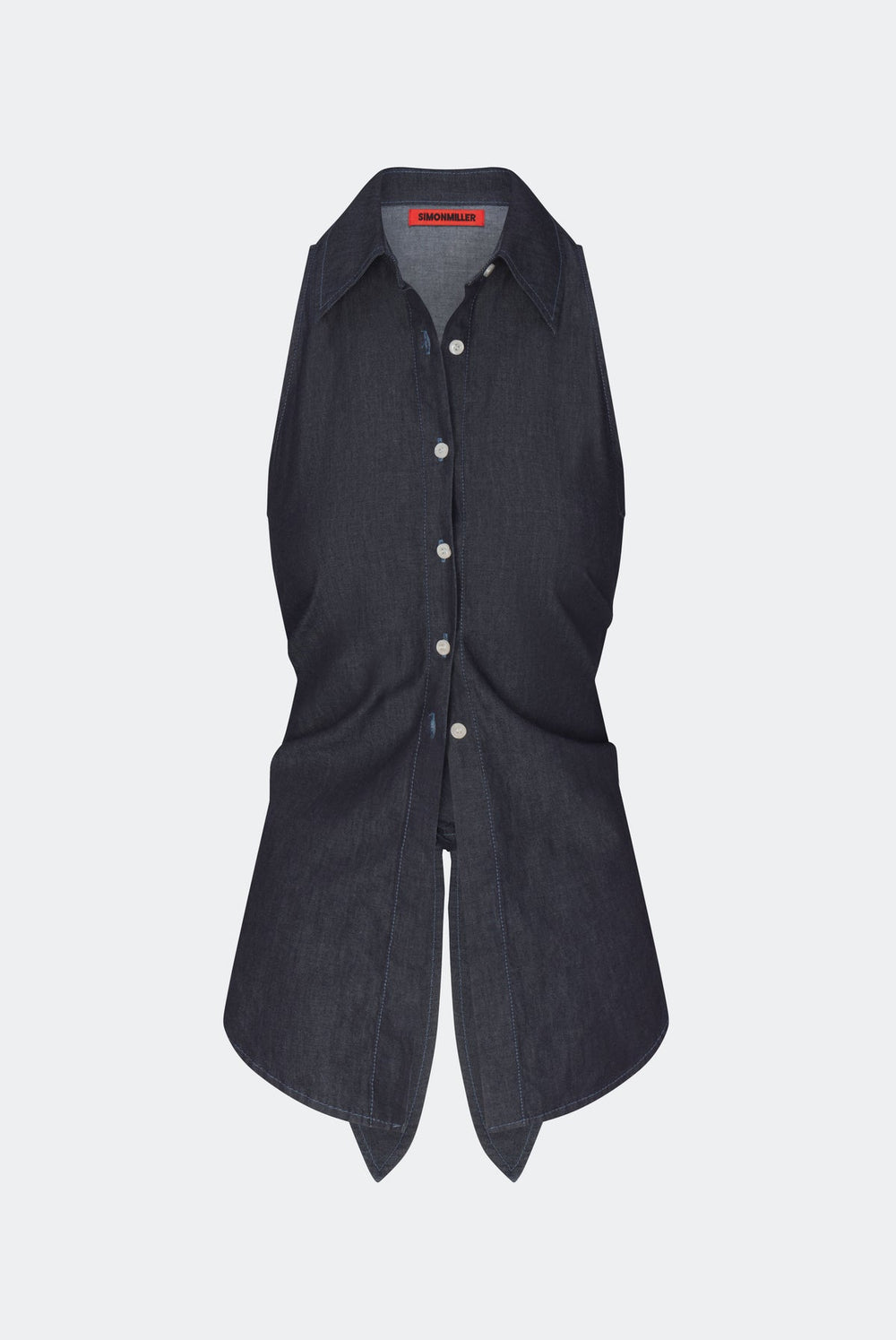 Loch Sleeveless Chambray Button Up - Indigo
