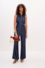 Loch Sleeveless Chambray Button Up - Indigo