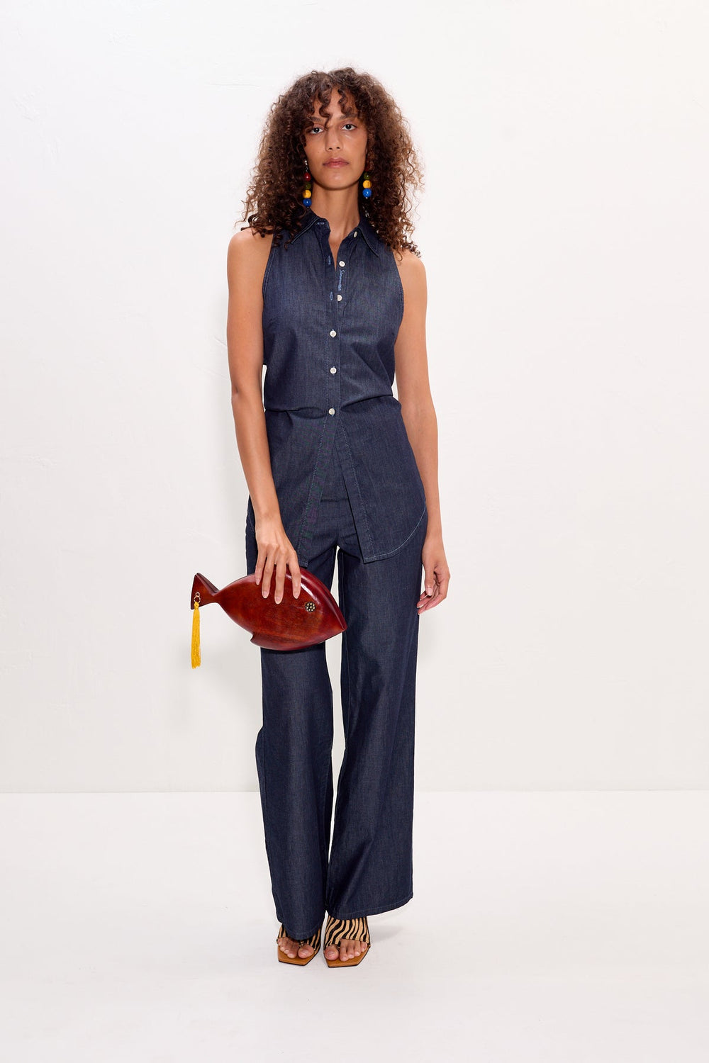 Pia Chambray Pant - Indigo