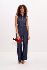 Pia Chambray Pant - Indigo