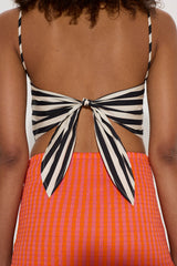 Kit Poplin Tie Top - BLACK/WHITE STRIPE