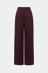 Bloo Pinstripe Pant - BORDEAUX