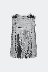 Shirley Sequin Top - Satelitte Silver