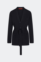 Max Belted Knit Cardigan - BLACK