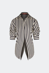 Loch Striped Poplin Button Up - BLACK/WHITE STRIPE