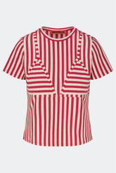 Kini Striped Tee - Venetian Red Stripe