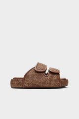 Raffia Cro Slide - CHOCOLATE