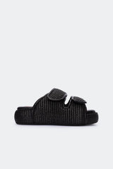 Raffia Cro Slide - BLACK
