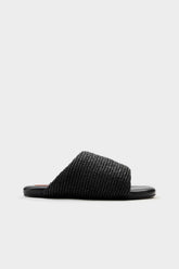 Raffia Bubble Slide - BLACK