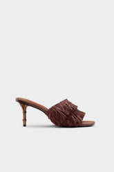 Fringe Playa Bamboo Heel - CHOCOLATE