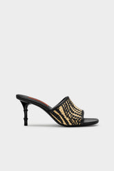 Playa Bamboo Heel - BLACK/NATURAL ZEBRA