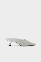 Tinsel Pointed Gala Mule - SILVER