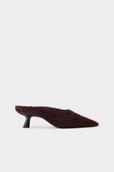 Tinsel Pointed Gala Mule - CHOCOLATE