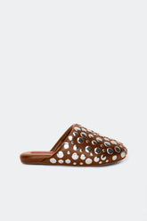 Studded Bubble Slipper - CHOCO BROWN/SILVER
